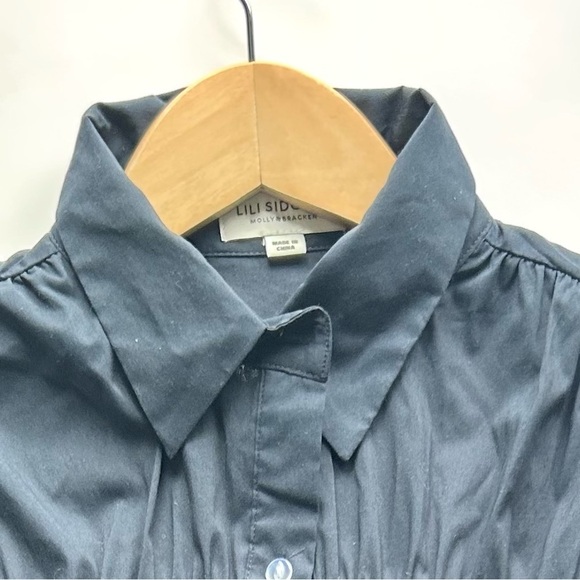 Molly Bracken Smock Dress cotton navy blue Lili Sidonio Collection medium - Picture 12 of 12